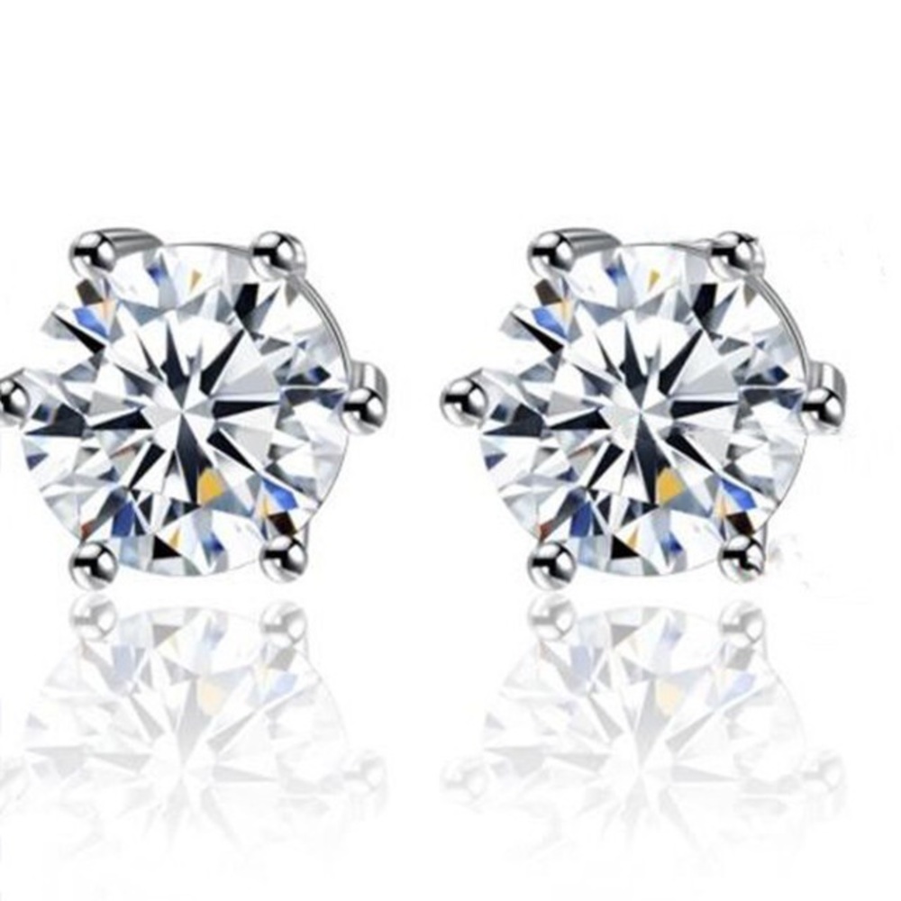 SILVER DIAMOND STUDS